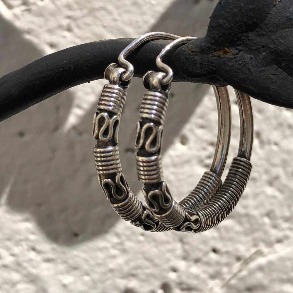 Silver hoop earrings